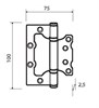 Петли накладные универсальные без врезки ADDEN BAU 100X75X2.5 BUT 100X75X2.5 BUT - фото 114101