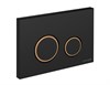 Кнопка TWINS пластик черный матовый с рамкой - фото 48853