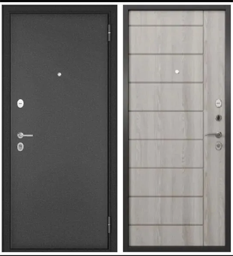 Дверь металлическая Mastino HOME ECO МР 60 Антрацит букле / Ясень ривьера айс Mastino/HOME ECO - фото 111638