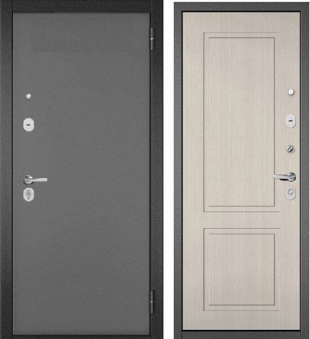 Дверь металлическая Mastino TRUST ECO MP 90 Антрацит букле / Бьянко ларче Mastino/TRUST ECO 9ED-1 - фото 111699