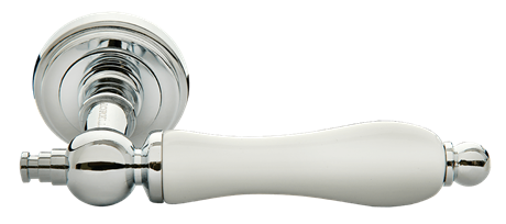 Ручка дверная Morelli "MART" MH-42-CLASSIC PC/W Цвет - Хром/белый MH-41-CLASSIC PC/W