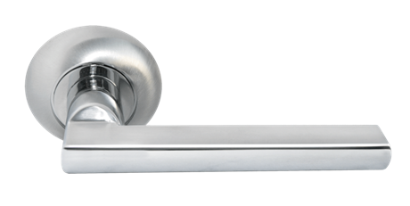 Ручка дверная Morelli "BRIDGE" MH-25 SC/CP Цвет - Матовый хром/полированный хром MH-25 SC/CP