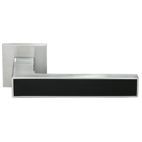 Ручка дверная MH-48-S6 SC/BL Цвет - матовый хром/чёрный MH-48-S6 SC/BL