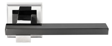 Ручка дверная Morelli "SHAPE" MH-38 SN/BN-S Цвет - Белый никель/Чёрный никель MH-38 SN/BN-S