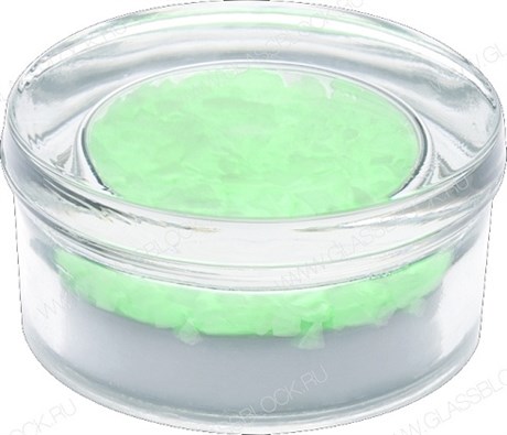 Стеклоблок фотоэлектрический Круг зеленый (110х110х60) 11_11_6_1