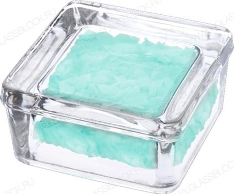 Стеклоблок фотоэлектрический Квадрат голубой (110х110х60) 11_11_6_5