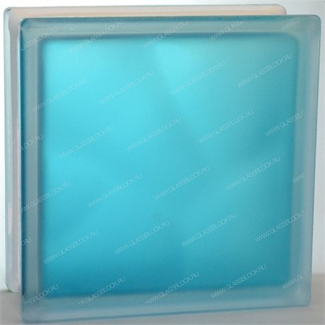 Стеклоблок стандартный окрашенный внутри матовый Волна бирюзовый (190х190х80) vnvolncol_mat5