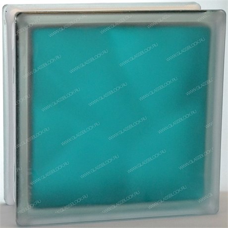 Стеклоблок стандартный окрашенный внутри матовый Волна морская волна (190х190х80) vnvolncol_mat12