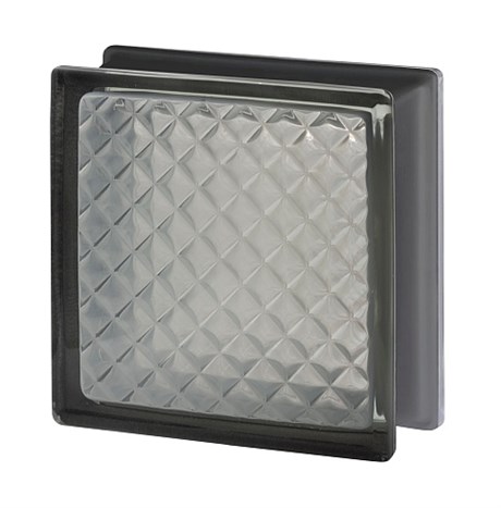 Стеклоблок стандартный черный бриллиант Инка молочный (190х190х80) bl_br_10