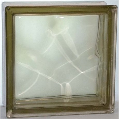 Стеклоблок стандартный окрашенный в массе Волна бронза (190х190х80) volncol5