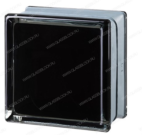 Стеклоблок mini Гладкий Черный MGs FUTURISTIC BLACK 100% (146х146х80) MGs_FUTURISTIC_BLACK_100%