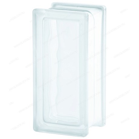 Стеклоблок половинка бесцветный матовый Волна (190х90х80) pol_1