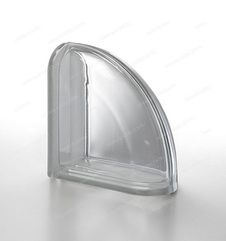 Стеклоблок завершающий бесцветный Гладкий Neutro TER Curvo T (190х190х80) Neutro_TER_Curvo_T