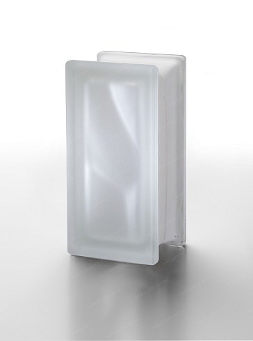 Стеклоблок половинка бесцветный матовый Волна Neutro R09 O SAT (190х90х80) Neutro_R09_O_SAT