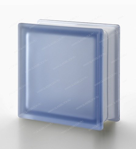 Стеклоблок стандартный окрашенный в массе матовый Гладкий Blu Q19 T SAT (190х190х80) Blu_Q19_T_SAT