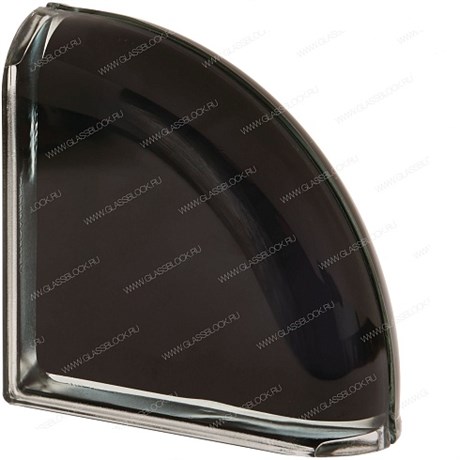 Стеклоблок завершающий металлизированный (зеркальный) Гладкий Nero Ter Curvo O Met (190х190х80) Nero_Ter_Curvo_O_Met