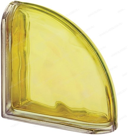 Стеклоблок завершающий металлизированный (зеркальный) Гладкий Cedro Ter Curvo O Met (190х190х80) Cedro_Ter_Curvo_O_Met