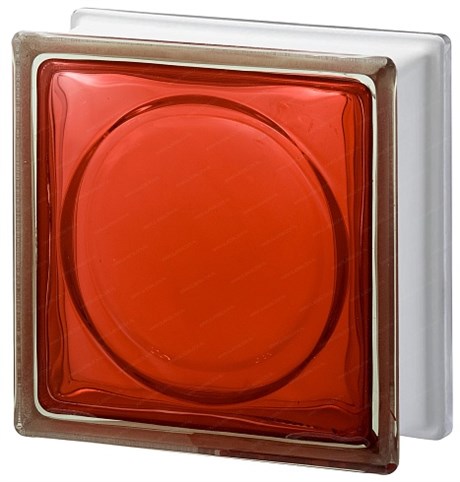 Стеклоблок стандартный окрашенный внутри Альфа рубин (190х190х80) alf_vn_4