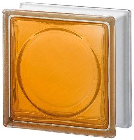 Стеклоблок стандартный окрашенный внутри Альфа оранжевый (190х190х80) alf_vn_6