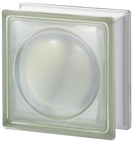 Стеклоблок стандартный окрашенный внутри Альфа жемчуг (190х190х80) alf_vn_14