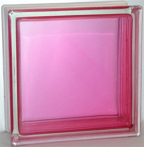 Стеклоблок стандартный окрашенный внутри Гладкий розовый (190х190х80) glad_vn_1