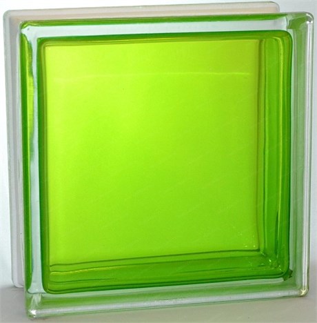 Стеклоблок стандартный окрашенный внутри Гладкий тархун (190х190х80) glad_vn_8