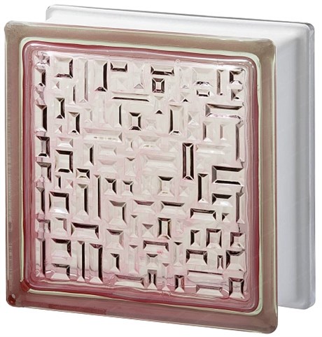 Стеклоблок стандартный окрашенный внутри Майя розовый (190х190х80) maia_vn_5