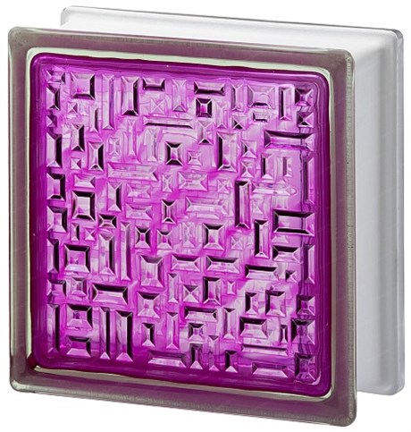 Стеклоблок стандартный окрашенный внутри Майя малиновый (190х190х80) maia_vn_11