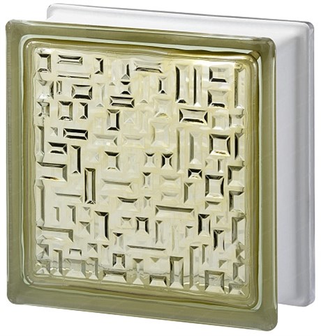 Стеклоблок стандартный окрашенный внутри Майя коричневый (190х190х80) maia_vn_12