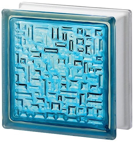 Стеклоблок стандартный окрашенный внутри Майя бирюза (190х190х80) maia_vn_17