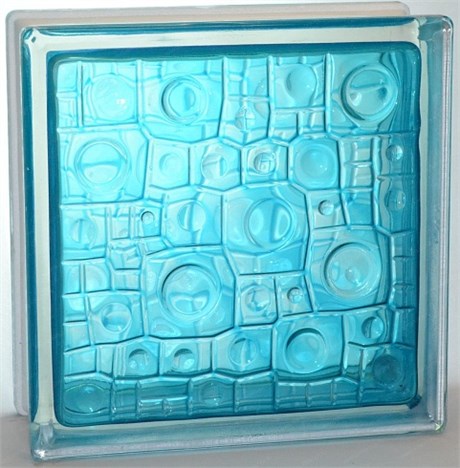 Стеклоблок стандартный окрашенный внутри Губка бирюза (190х190х80) gybka_vn_6