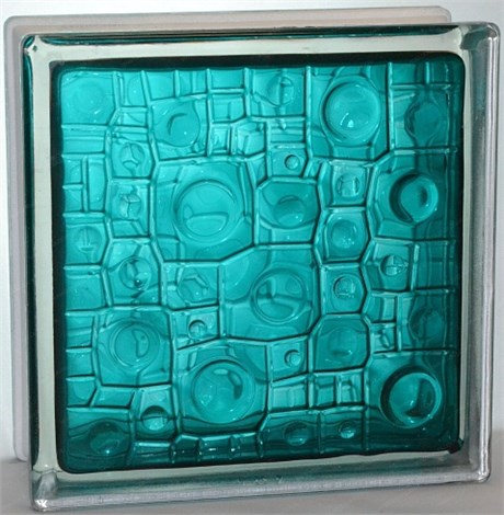 Стеклоблок стандартный окрашенный внутри Губка морская волна (190х190х80) gybka_vn_5