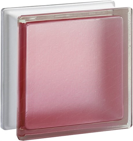 Стеклоблок стандартный окрашенный внутри Самба розовый (190х190х80) samba_vn_5