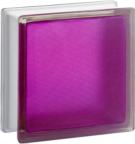 Стеклоблок стандартный окрашенный внутри Самба малиновый (190х190х80) samba_vn_10