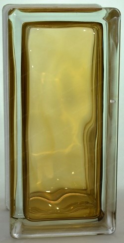 Стеклоблок половинка окрашенный внутри Волна коричневый (190х90х80) polovinawave_7