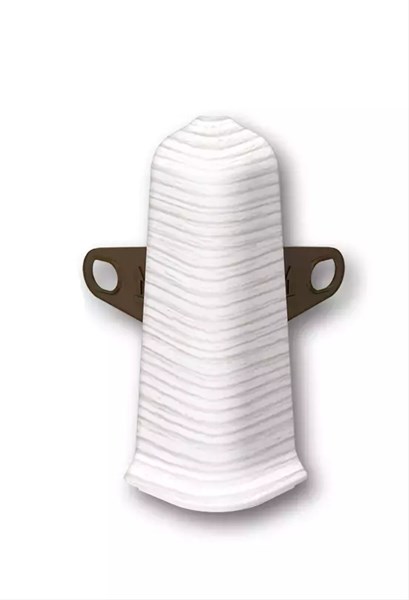 Наружный угол с крепежом для плинтуса 55мм "Деконика" 255 Ясень бьянко dec_id_55_43