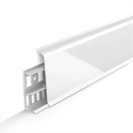 Плинтус с к/к 85 мм 2,2 м "Деконика" 001G Белый глянец dec_id_85_1