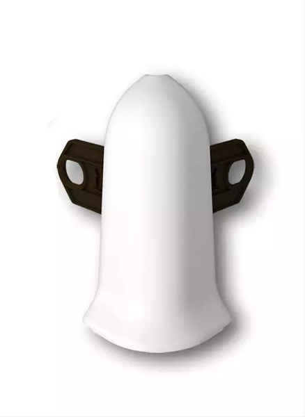 Наружный угол (внешний) с крепежом для плинтуса 85мм "Идеал Классик" 001 Белый ideal_85_3