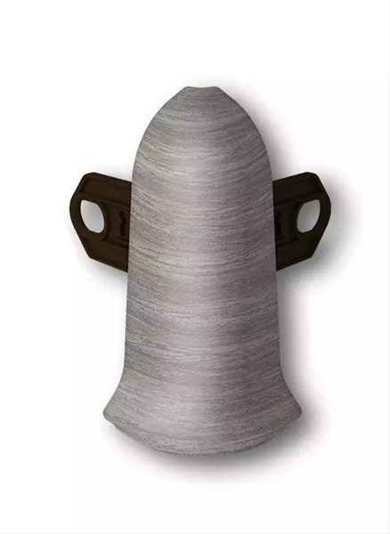 Наружный угол (внешний) с крепежом для плинтуса 85мм "Идеал Классик" 296 Орех серый ideal_85_98