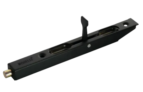 Торцевой шпингалет с прямоугольной планкой L160 BL. Цвет - черный L160 BL