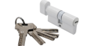 Ключевые цилиндры, 3 ключа 60CK W Длина 60 мм, с завёрткой. Цвет - чёрный никель - копия 60CK W