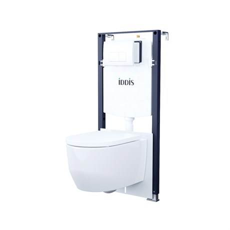 Комплект инсталляции 3 в 1  клавиша смыва белая, Basic, IDDIS, BASAI03i73 BASAI03i73