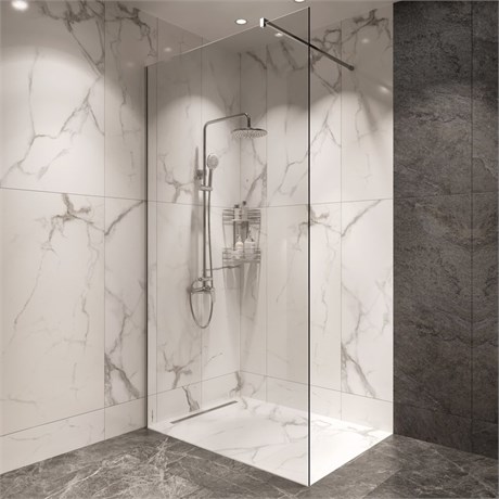 Душевая перегородка STWORKI Берген 120 см, профиль хром глянцевый, прозрачное стекло MV-BE-120-CR