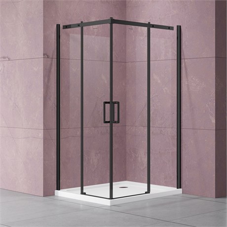Душевой уголок Dice VSS-4D100CLB, 1000*1000, черный, стекло прозрачное VSS-4D100CLB