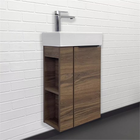 Тумба-умывальник Comforty Матэ-40 дуб тёмно-коричневый с раковиной Comforty 9140 00-00015325CF