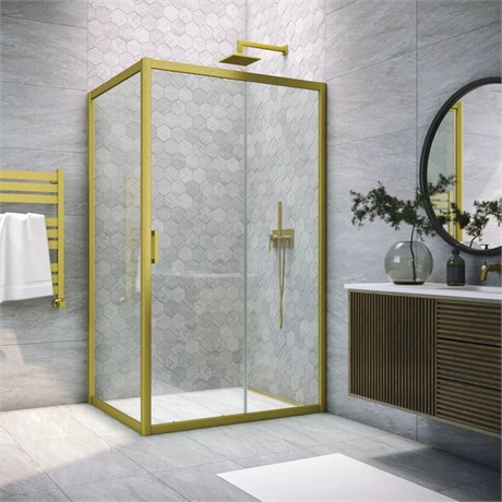 Душевой уголок Vegas-Glass ZP+ZPV NOVO Золото брашированое ZP+ZPV NOVO h2000 110*70 03 01