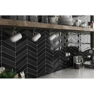 Плитка керамическая напольная 23203 CHEVRON Negro Mate RIGHT 9х20,5 см Equipe 23203