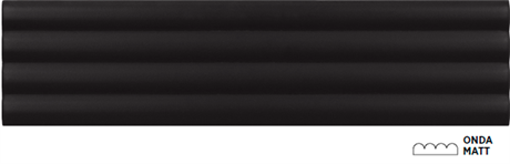 Плитка керамическая настенная 28521 COSTA NOVA ONDA Black Matt 5x20 см Equipe 28521