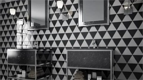 Плитка керамическая настенная 23821 SCALE TRIANGOLO Black 10,8х12,4 см Equipe 23821