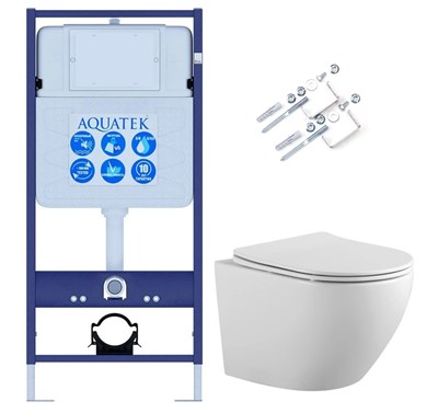 Сет: AQUATEK ЕВРОПА KKI (рама AQUATEK Standard INS-0000012 и крепежаKKI-0000002 +унитаз ЕВРОПА AQ1901-00 с тонким сиденьем soft-close Сет: AQUATEK ЕВРОПА KKI - фото 27748